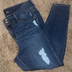 Torrid Dark Blue Distressed Skinny Jeans 18S